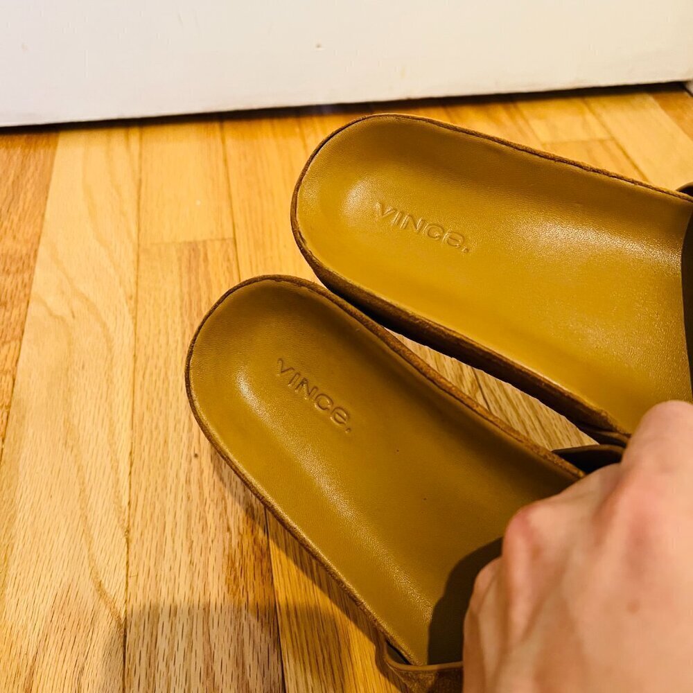 VINCE Grant Slides Womens Size 8 M Shoes Suede Espadrille Slip-On Flat Sandals - Picture 13 of 16